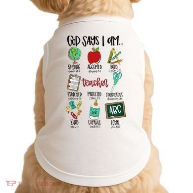 God Says I Am Teacher Doggie Tank