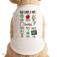God Says I Am Teacher Doggie Tank thumb 0
