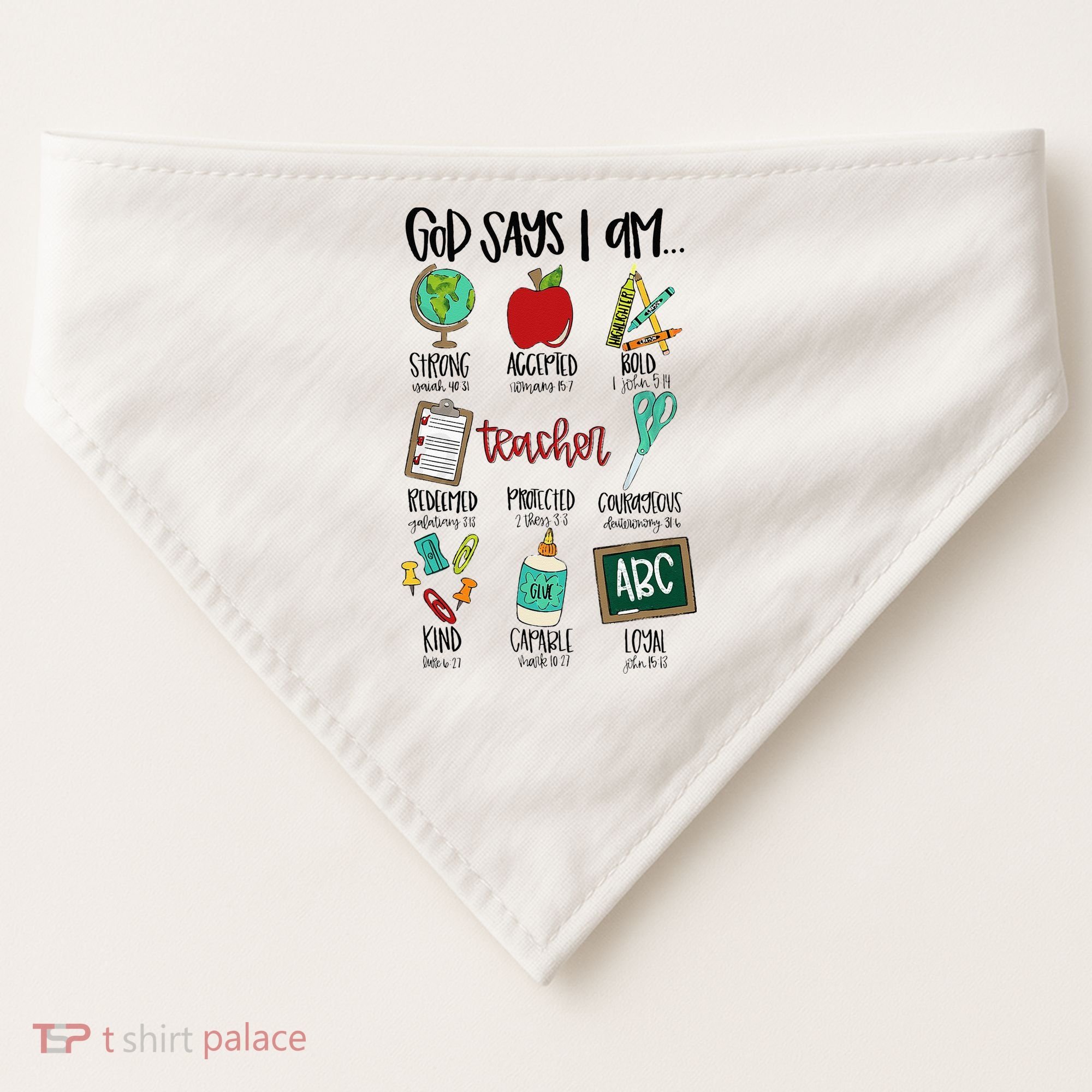 God Says I Am Teacher USA-Made Doggie Bandana