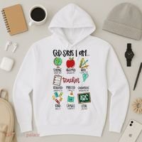 God Says I Am Teacher Hoodie thumb 3