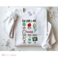 God Says I Am Teacher Sweatshirt thumb 2