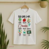 God Says I Am Teacher T-Shirt thumb 2