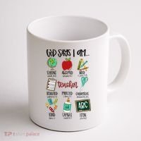 God Says I Am Teacher Coffee Mug thumb 1