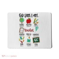 God Says I Am Teacher Mousepad thumb 0