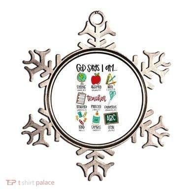 God Says I Am Teacher Ornament