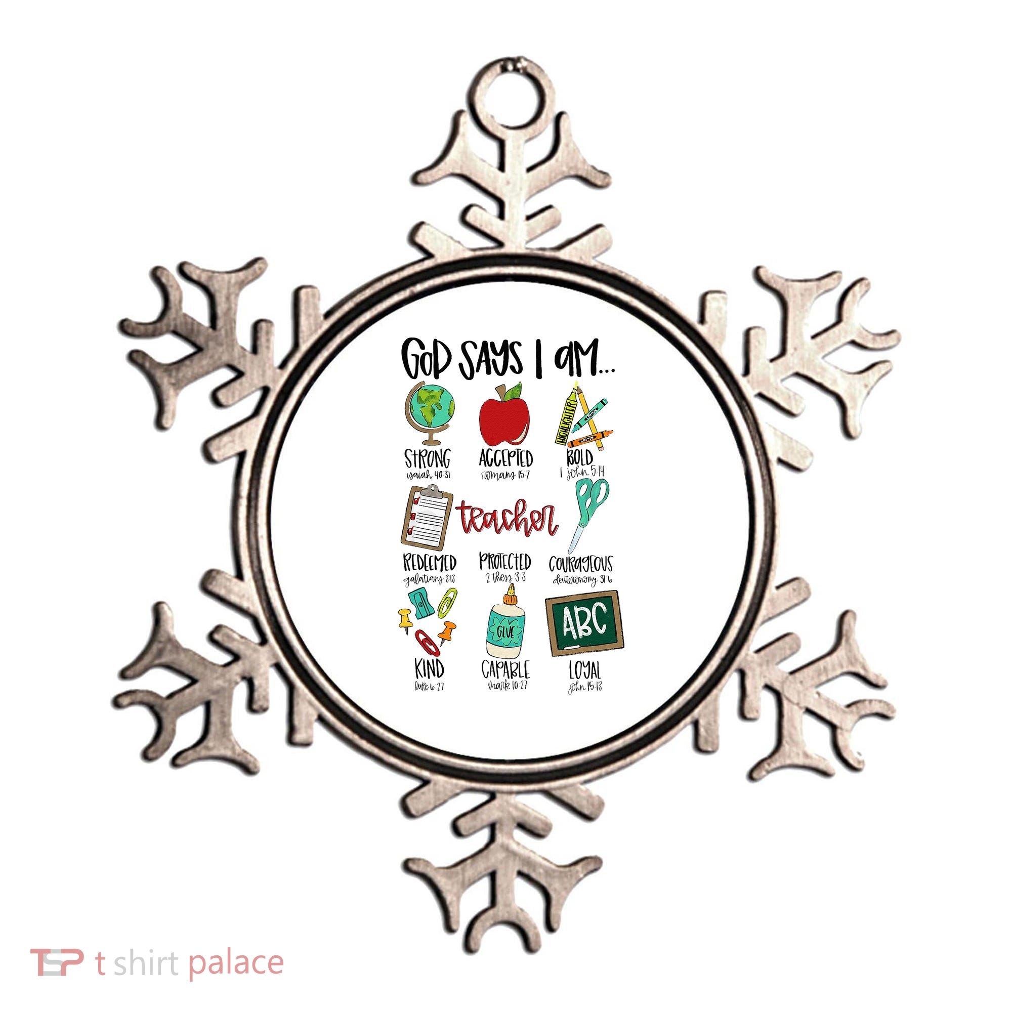 God Says I Am Teacher Ornament