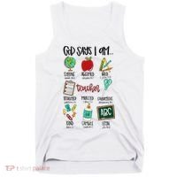 God Says I Am Teacher Tank Top thumb 0