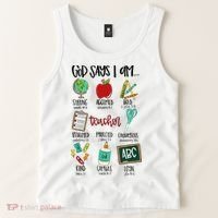 God Says I Am Teacher Tank Top thumb 2