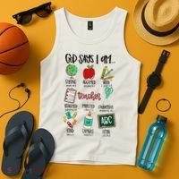 God Says I Am Teacher Tank Top thumb 4