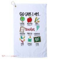 God Says I Am Teacher Golf Towel thumb 0