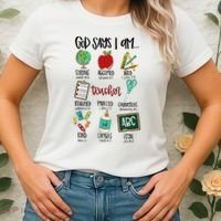 God Says I Am Teacher Women's T-Shirt thumb 2