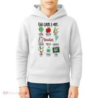 God Says I Am Teacher Kids Hoodie thumb 4