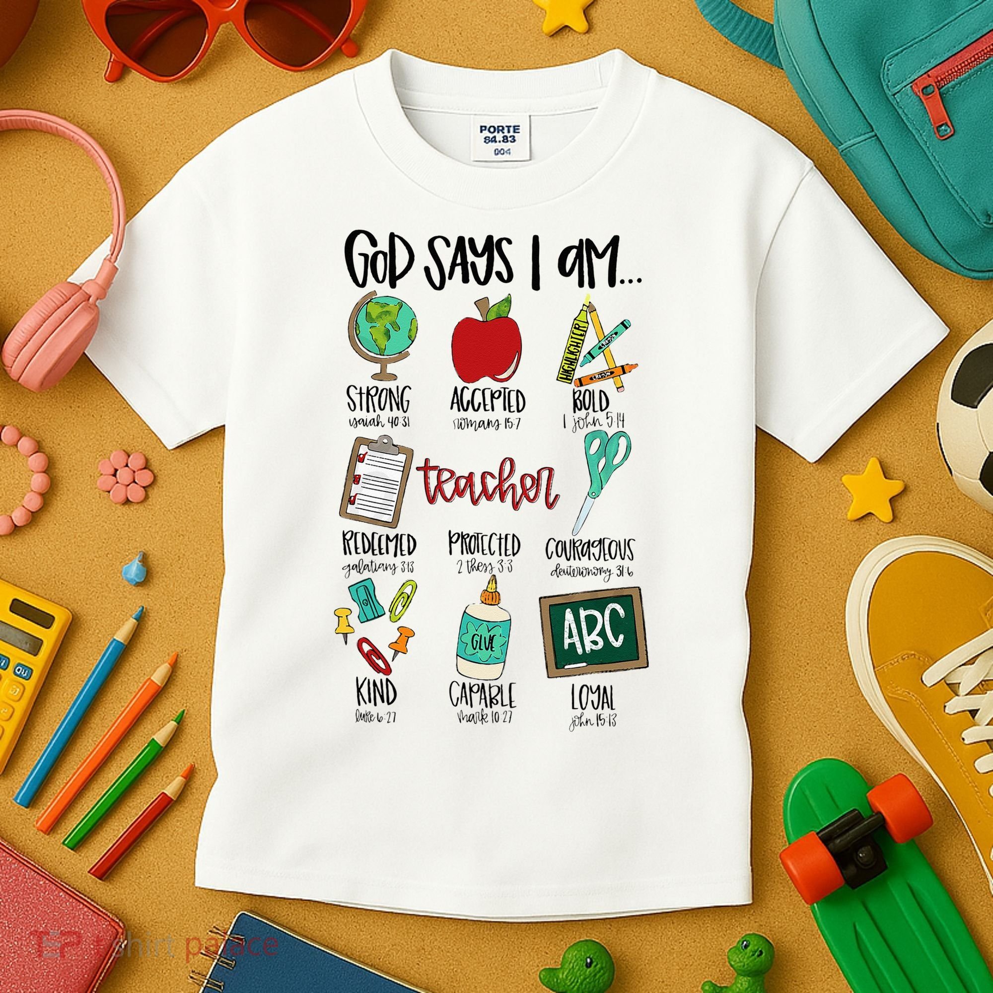God Says I Am Teacher Kids T-Shirt