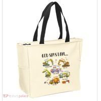 God Says I Am Cute Construction Christian Tote Bag thumb 2