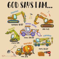 God Says I Am Cute Construction Christian Tote Bag thumb 4