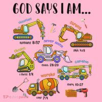 God Says I Am Cute Construction Christian Coaster thumb 2