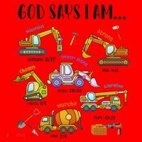 God Says I Am Cute Construction Christian Santa Hat thumb 1