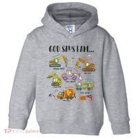 God Says I Am Cute Construction Christian Toddler Hoodie thumb 0