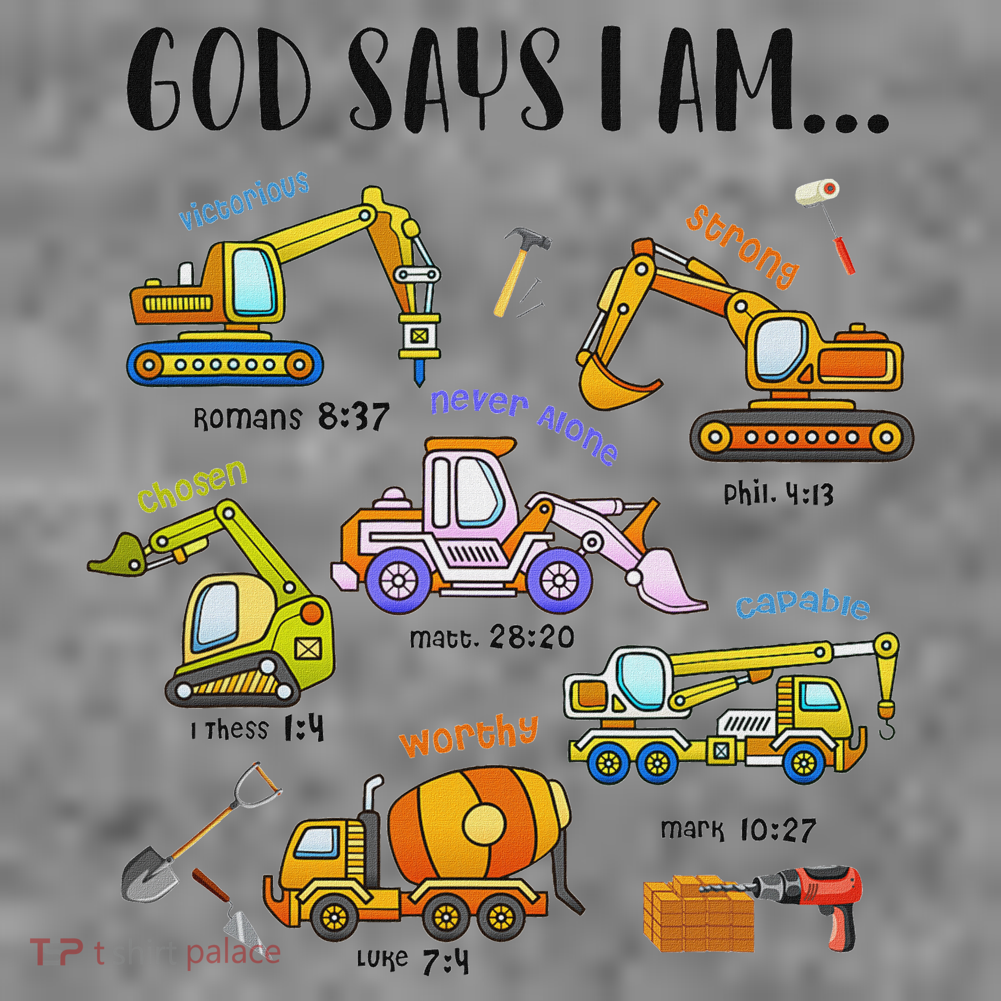 God Says I Am Cute Construction Christian Toddler Hoodie