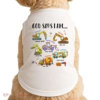 God Says I Am Cute Construction Christian Doggie Tank thumb 0