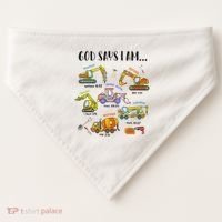 God Says I Am Cute Construction Christian USA-Made Doggie Bandana thumb 0