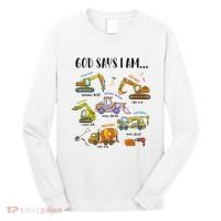 God Says I Am Cute Construction Christian Long Sleeve Shirt thumb 0