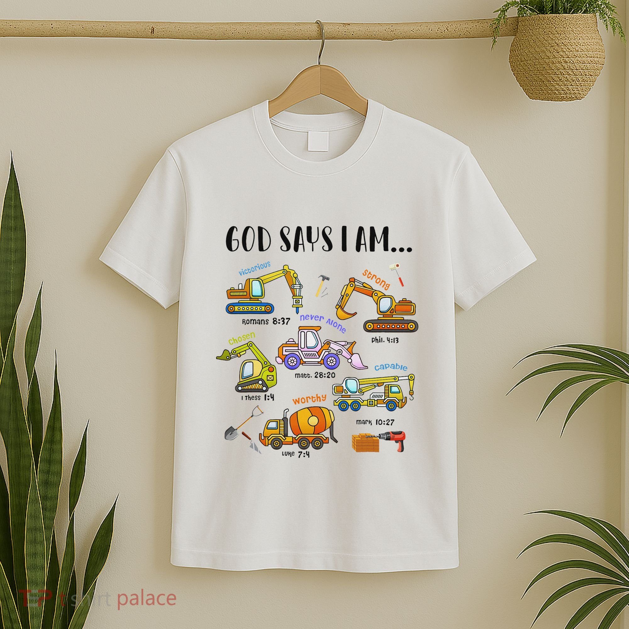 God Says I Am Cute Construction Christian T-Shirt