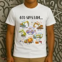 God Says I Am Cute Construction Christian T-Shirt thumb 3