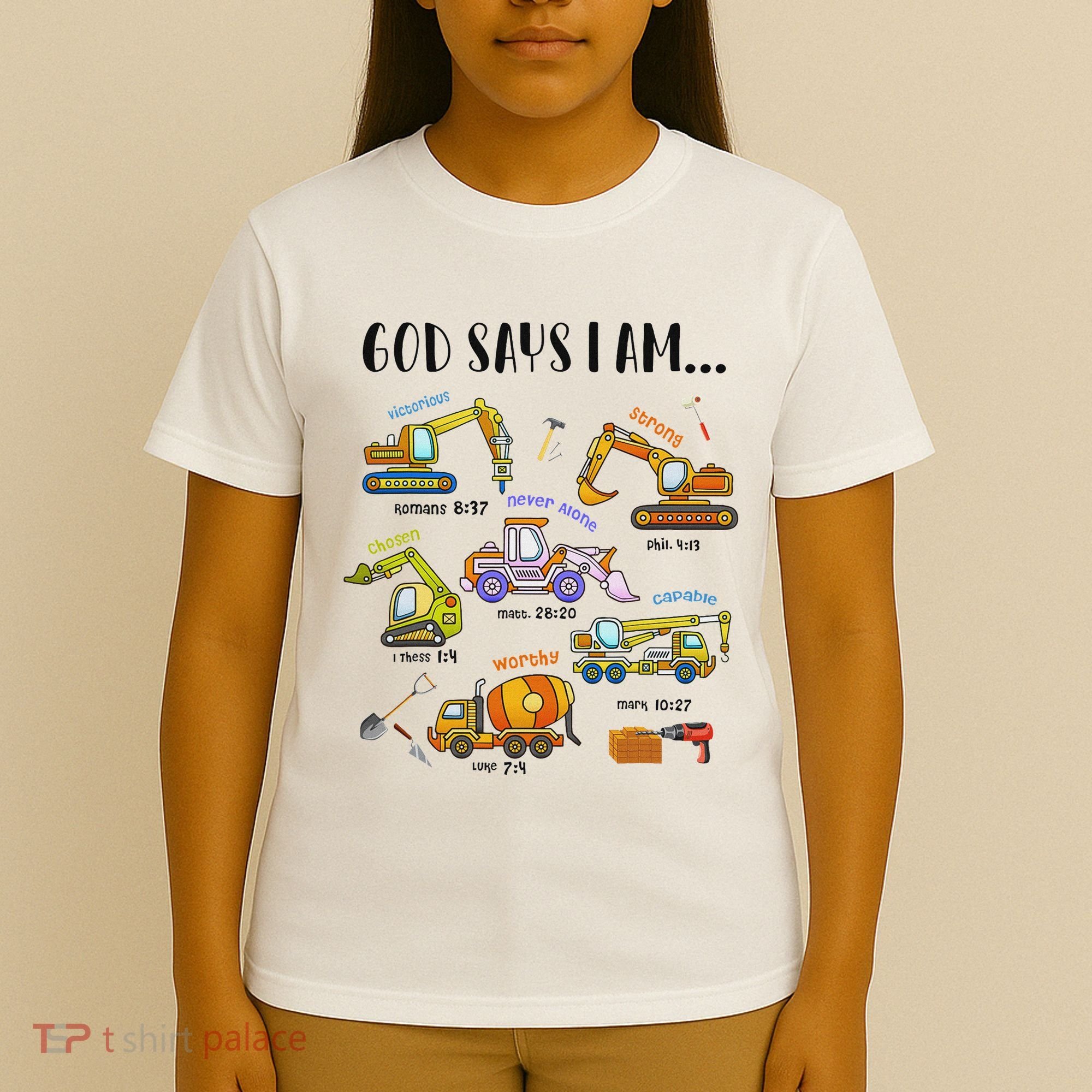 God Says I Am Cute Construction Christian T-Shirt