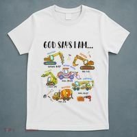 God Says I Am Cute Construction Christian T-Shirt thumb 5
