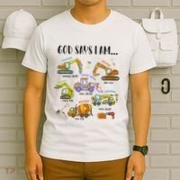 God Says I Am Cute Construction Christian T-Shirt thumb 6