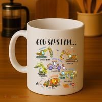 God Says I Am Cute Construction Christian Coffee Mug thumb 4