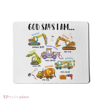 God Says I Am Cute Construction Christian Mousepad
