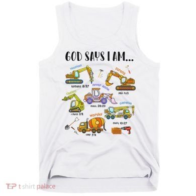 God Says I Am Cute Construction Christian Tank Top