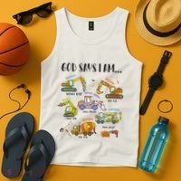 God Says I Am Cute Construction Christian Tank Top thumb 4