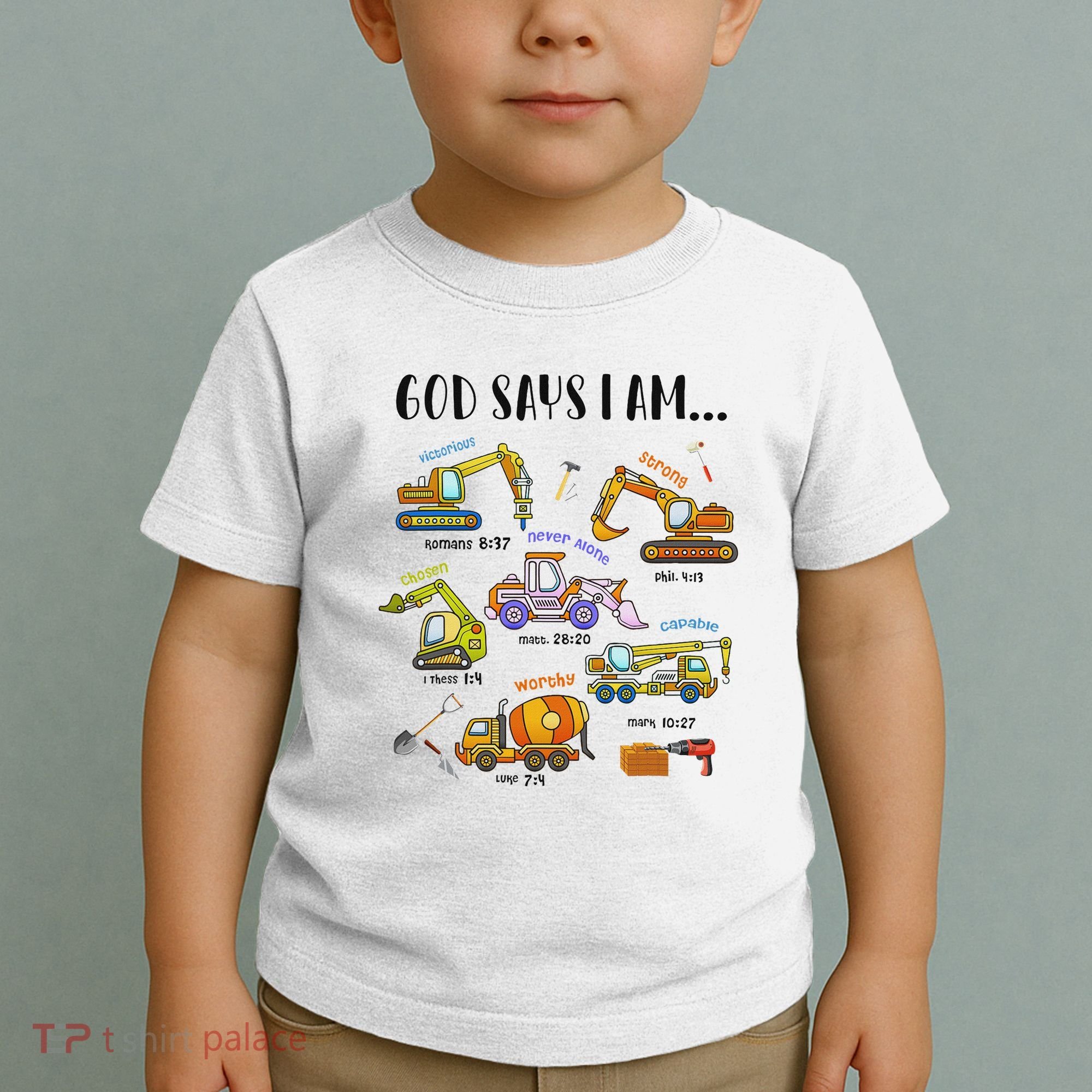 God Says I Am Cute Construction Christian Toddler T-Shirt