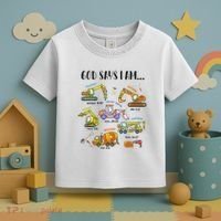 God Says I Am Cute Construction Christian Toddler T-Shirt thumb 3