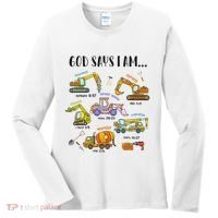 God Says I Am Cute Construction Christian Women's Long Sleeve Shirt thumb 0