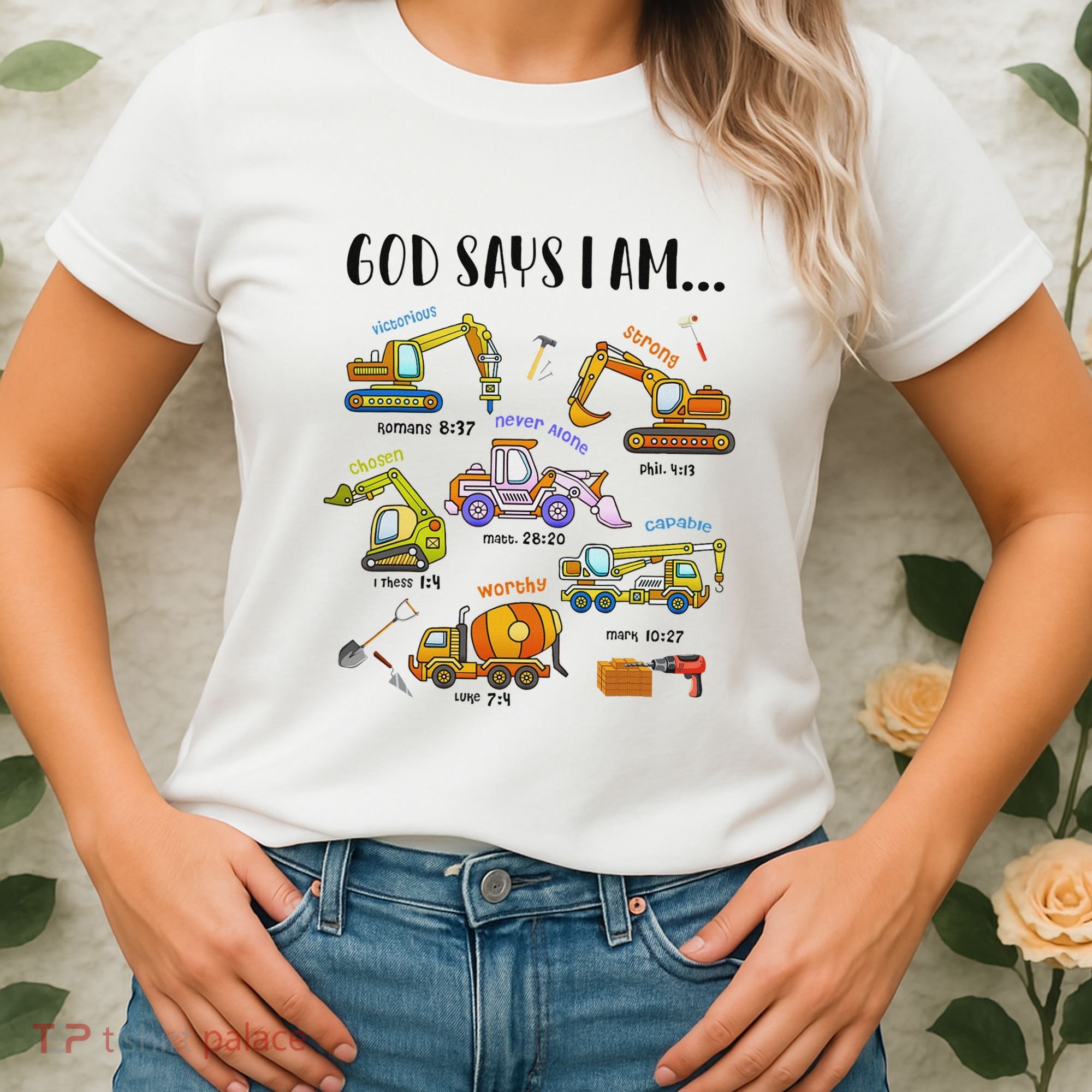 God Says I Am Cute Construction Christian Women's T-Shirt