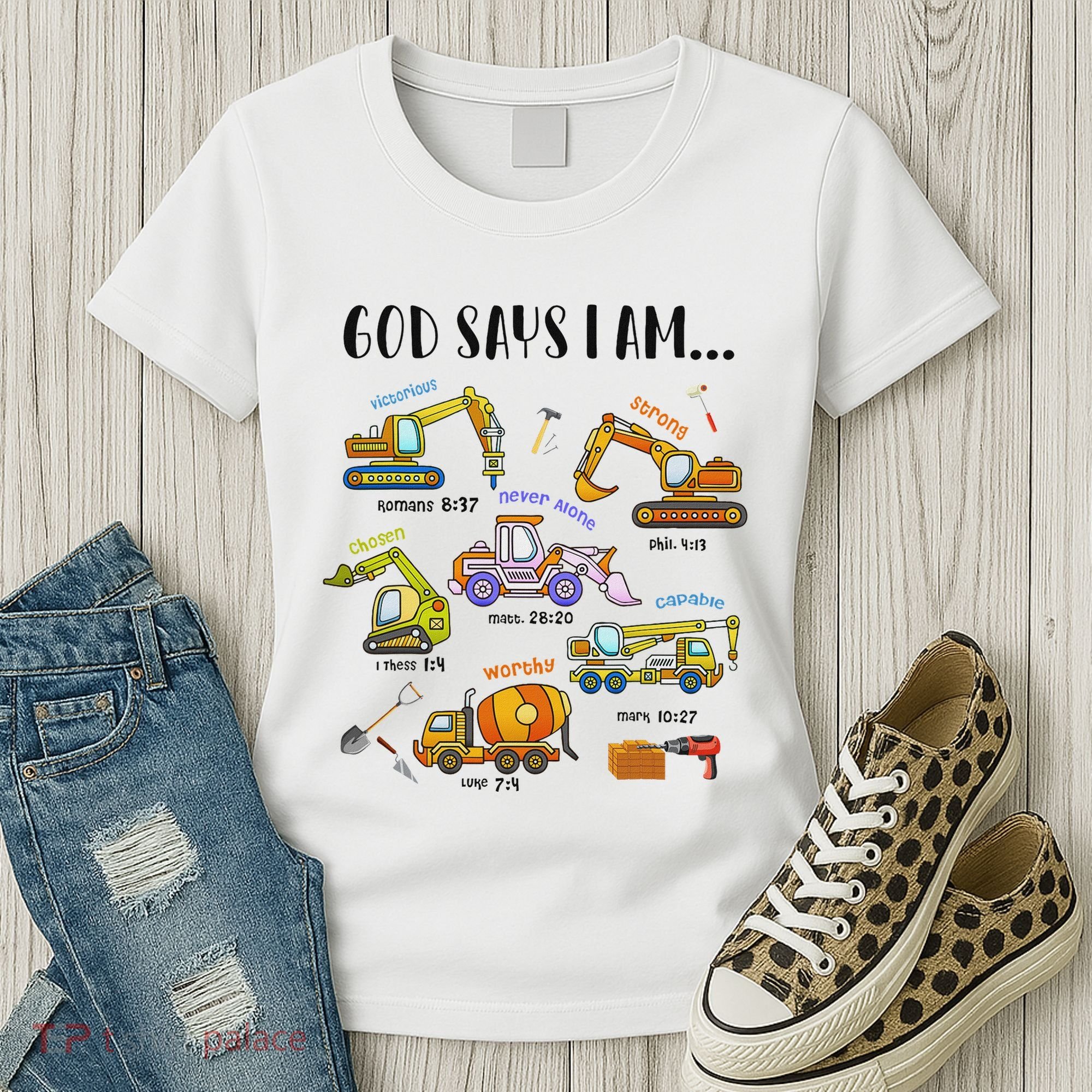 God Says I Am Cute Construction Christian Women's T-Shirt