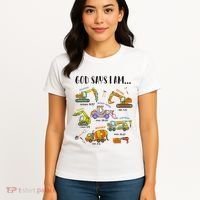 God Says I Am Cute Construction Christian Women's T-Shirt thumb 4