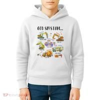 God Says I Am Cute Construction Christian Kids Hoodie thumb 4