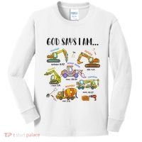 God Says I Am Cute Construction Christian Kids Long Sleeve Shirt thumb 0