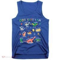 God Says I Am Dinosaur Tank Top thumb 0