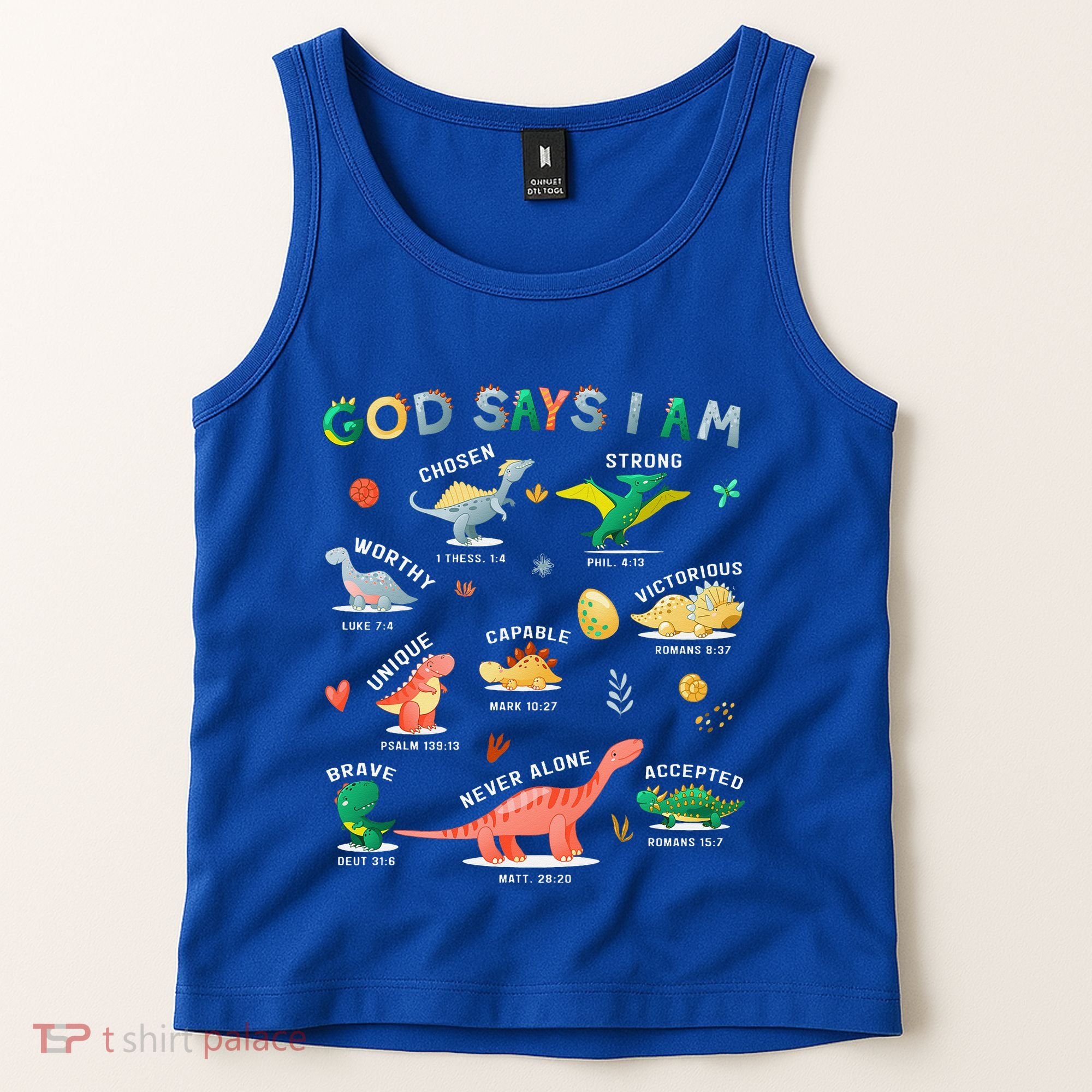 God Says I Am Dinosaur Tank Top