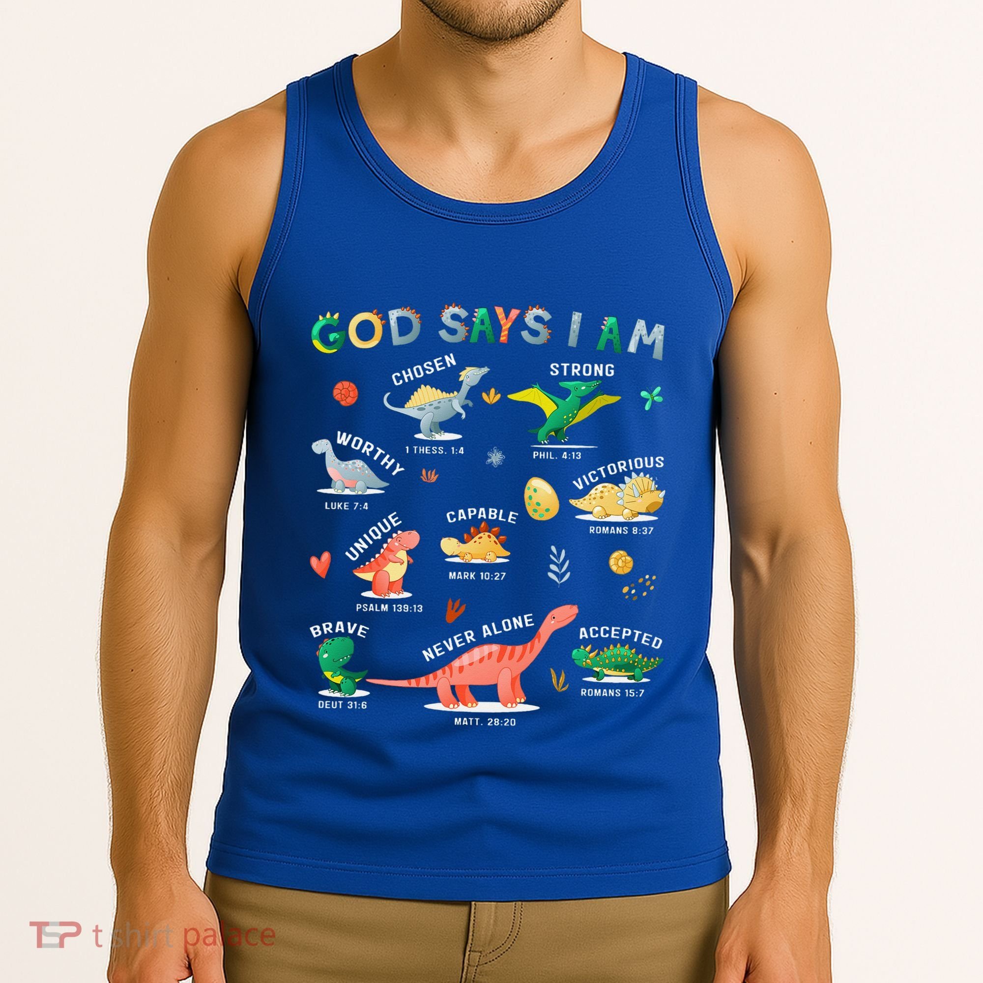 God Says I Am Dinosaur Tank Top