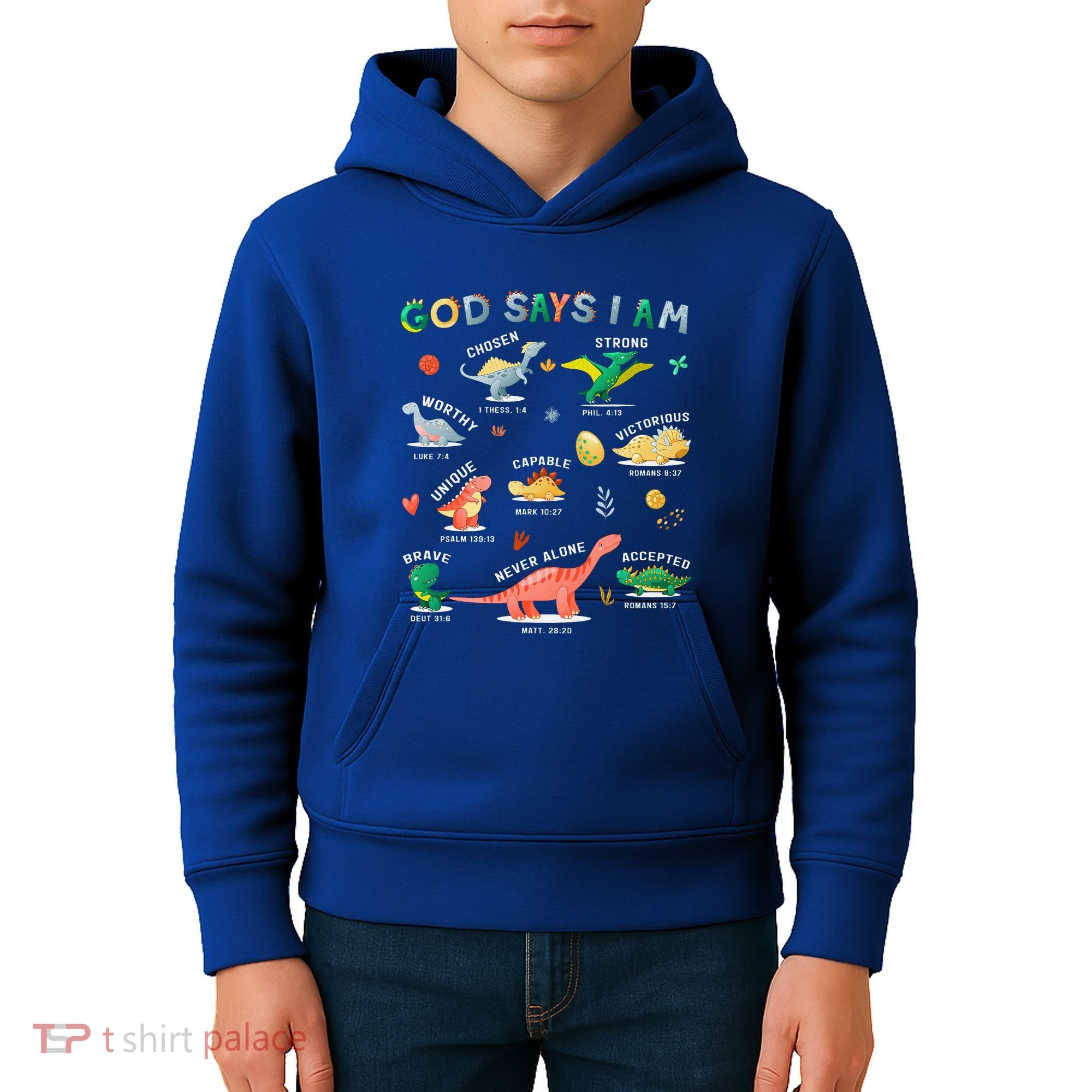 God Says I Am Dinosaur Kids Hoodie