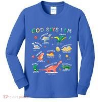 God Says I Am Dinosaur Kids Long Sleeve Shirt thumb 0