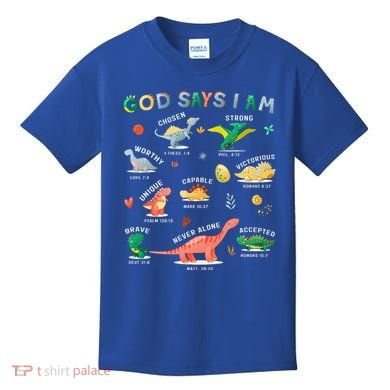 God Says I Am Dinosaur Kids T-Shirt