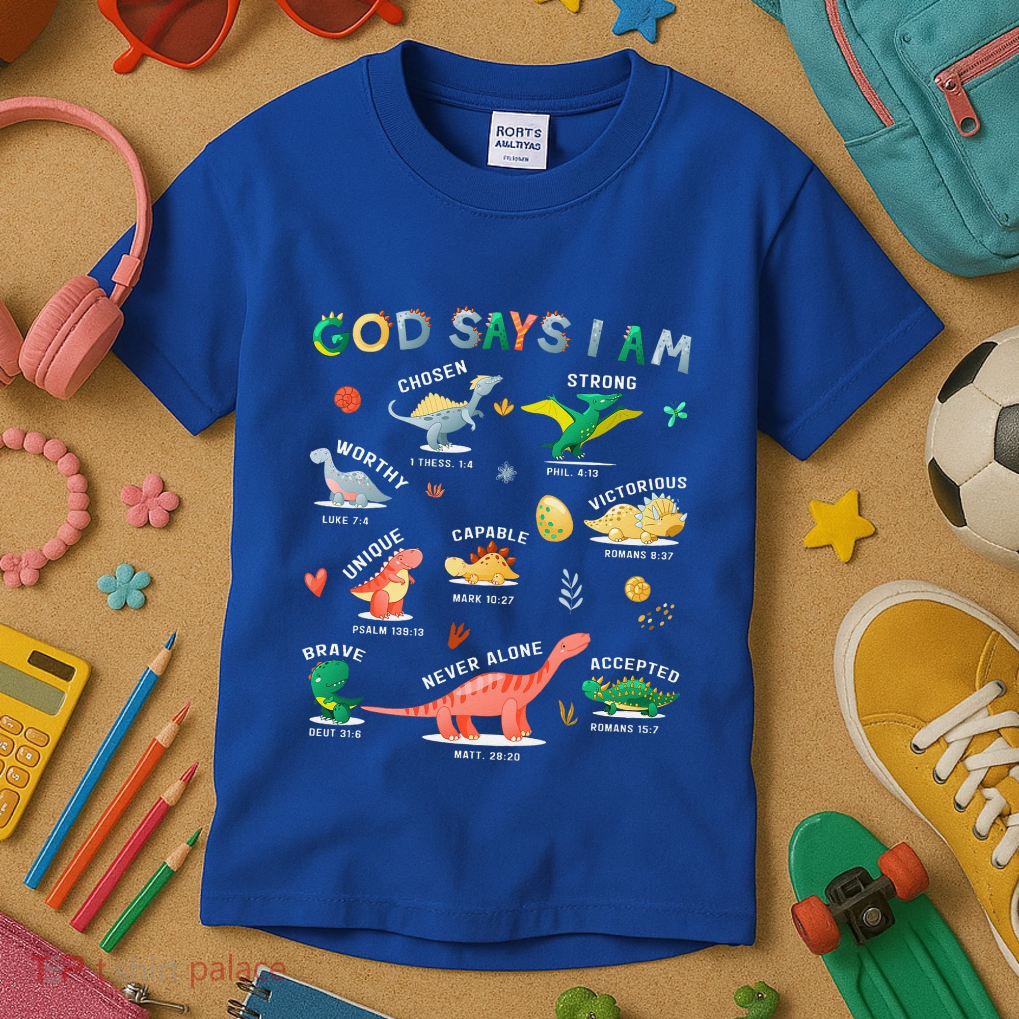 God Says I Am Dinosaur Kids T-Shirt